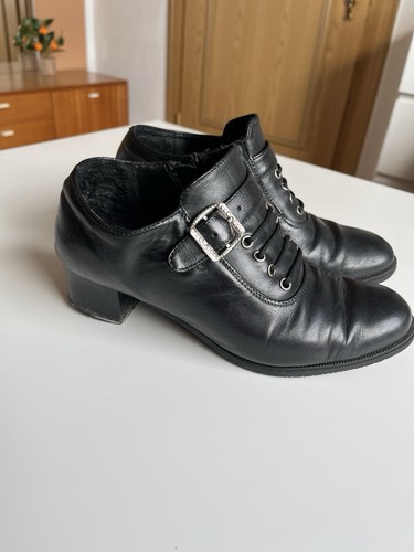 Schwarze leder hochfrontpumps - schwarze,