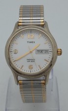 Timex Indiglo Herrenuhr,Tag/Datumsanzeige,Flexarmband,die Uhr läuft