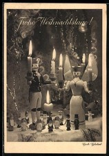 Weihnachtsengel als Kerzenhalter unterm Weihnachtsbaum, Ansichtskarte 1942 