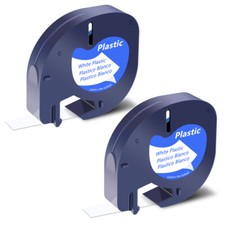 2 PK Black on White Plastic