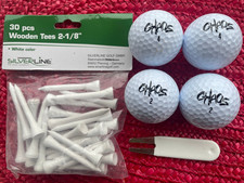 Golfbälle Wilson Chaos, Tees und Pitchgabel