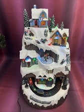LED Weihnachtsdorf mit beweglicher Funktion Eisenbahn & Eislauf Musik Livarno