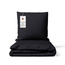 Bettwäsche 135x200 cm Schwarz