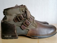 Replay Stiefel Herren Herrenstiefel Boots Gr.45 Leder / Konvas