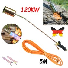 120 KW Gasbrenner Unkrautvernichter Brenner Dachbrenner Abflammgerät Schlauch DE