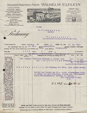 HOF (BAYERN), Rechnung 1916, Deutsche Makronen-Fabrik Wilhelm Elflein