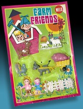 FARM FRIENDS HONG KONG FIGUREN SET KARREN OVP BLISTERKARTE 70er FUNNY FIGURES