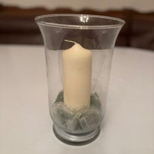 XL-Windlicht 25cm hoch, Kerzen-Glas / Vase / Deko-Glas mit Deko-Sand und Kerze