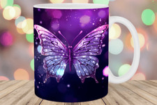 Kaffeetasse Lila Schmetterling