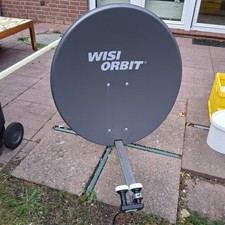 SAT Anlage 80cm Satelliten Schüssel, 2 LnB, Befestigungsschellen und Standfuß