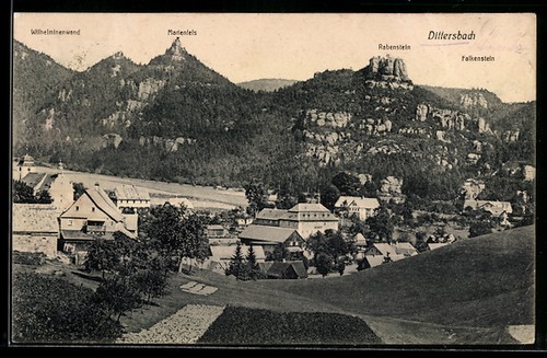Dittersbach ortsansicht mit - dittersbach,,