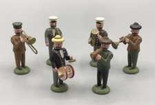 6 x Kleine Walter Werner Figuren Kapelle Orchester Erzgebirge Holz Puppenstube