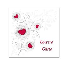 Gästebuch Herzen Floral 21,5