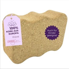 Kork Yoga Block "Wave" 227 x 150 x 75mm aus Naturkork für Asanas Pilates Fitne