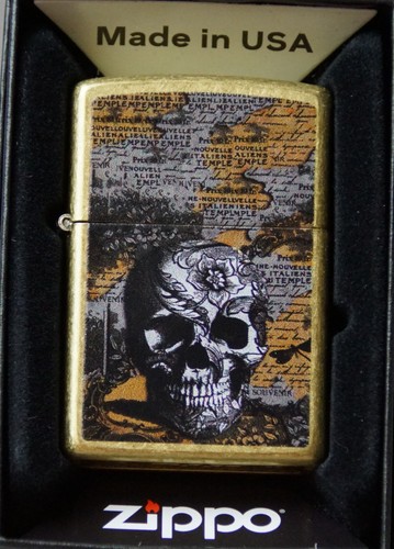 Zippo feuerzeug floral skull - "floral,