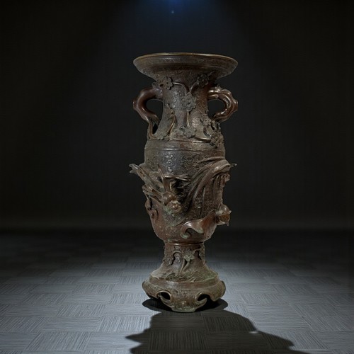 China bronze vase drache - china,