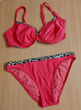 OPERA Bikini 38D rot + Leo-Muster mohnrot