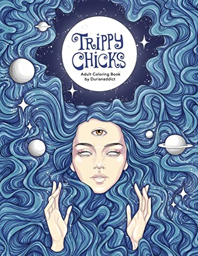 Trippy chicks adult coloring - trippy,