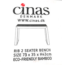 Cinas Rib Bank für zwei Personen 73x35x43cm bambus