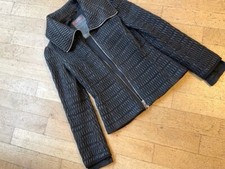 Prada Damen Steppjacke,Original,schwarz,tailliert,grosser Kragen,Gürtel, Gr42