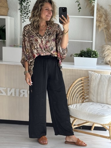 Wide leg hose schwarz - wide,