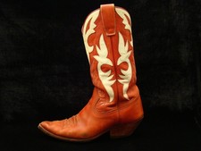 VIDAL Spain Cowboy Boots Cowboystiefel Leder Rot/Weiss Vintage 44 / 10 Sendra