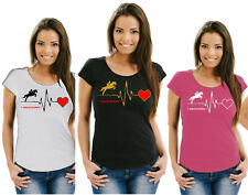 Pferdeshirt Pferde Reiten Reitsport Damen T-Shirt Damenshirt Herzlinie Motiv 6