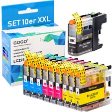 10x XXL Patronen kompatibel für Brother LC-223 MFC-J4420DW MFC-J480DW MFCJ5320DW