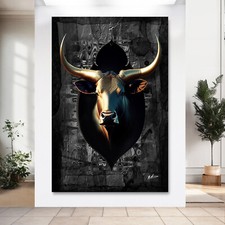 STIERKOPF 3D LEINWAND BILDER