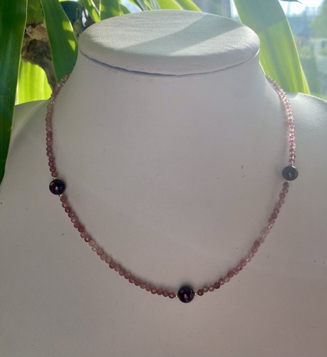 Aaa pink turmalin collier mit - aaa,