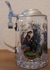 ALWE/WMF Bierkrug Maßkrug aus Glas mit Zinndeckel 0,4 Liter