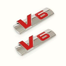 2x V6 Emblem Badge auto car aufkleber Schriftzug 3D seite car Sticker V6 rot