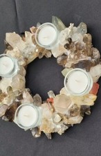 Rauchquarz, Rauchquarz Bergkristall Spitzen aus der Schweiz/ Adventzkranz