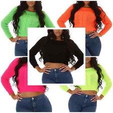 Damen Crop Top Pullover