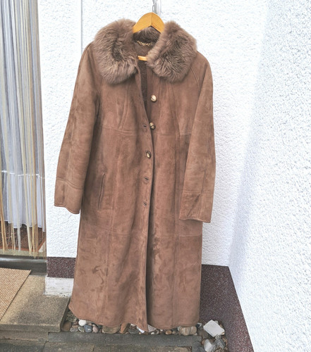 Damen ledermantel braun lang - ledermantel,