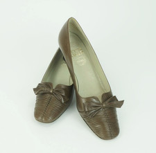 60er jahre vintage PUMPS peter kaiser gr. 6 = 39 braunes leder zierschleifen