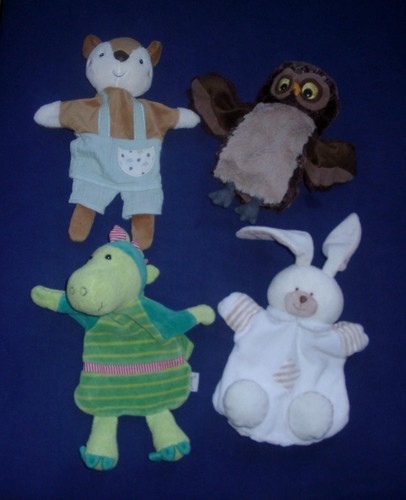 Handpuppe fuchs dino hase eule - fuchs,
