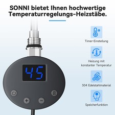 Badheizkörper Heizpatrone Smart Thermostat mit Temperaturregelung 400W Heizstab