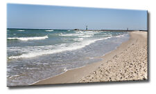 Leinwand Bild Strand Meer Ostsee Warnemünde Leuchtturm