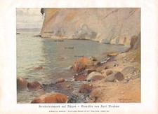 Kreidefelsen auf Rügen - Karl Boehme - 1928 - Historischer Kunstdruck ~21x29cm