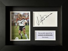 JURGEN KLINSMANN SIGNIERTE WEISSE KARTE IN A4 WESTDEUTSCHLAND GERAHMTES DISPLAY + NACHWEIS