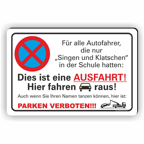 Parkverbot schild singen und - schild,