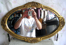 Frankreich antiker Spiegel Art Deco Holz Stuck gold Wandspiegel um 1925