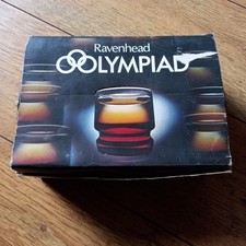 RETRO 1970er BOXED SET OF SIX, RAVENHEAD OLYMPIAD, 26 CL 9OZ GLAS BECHER
