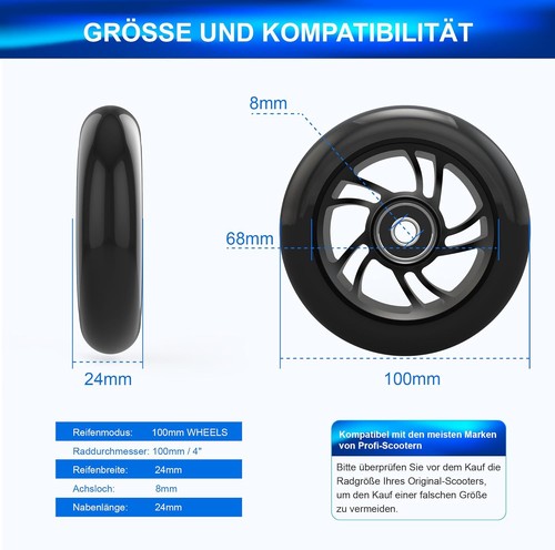 100mm stunt scooter rollen - 100mm,