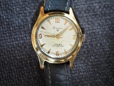 tolle Vintage Wagner Herrenuhr vergoldet 50er Jahre