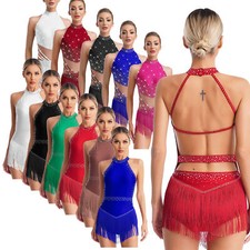 Damen Latein Tanzkleid Glitzer