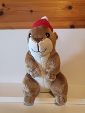 Murmeltier Plüsch Plüschtier Stofftier Kuscheltier ca. 20 cm mit roter Mütze 