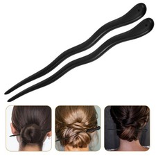  2 Pack Schwarze Haarstäbchen Trachten Haarschmuck Holz Haarnadeln Asiatisch