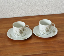 Rosenthal Classic Rose Monbijou Grüne Ranke Tassen Untertassen 4 tlg. Geblümt